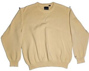 Greg Norman Collection Men M/M Cotton Sweater Pullover Yellow(ish) Shark Logo